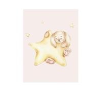 XENITE Wall Art Canvas Prints Cute Bear Rabbit Giraffe On Moon Stars Posters Canvas Printing Modern Wall Art Picture For Living Room Home Decor(C,40x60cm)