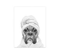 XENITE Wall Art Canvas Prints Funny Canvas Poster Cat Giraffe Dog Elephant Toilet Paper Bathtub Funny Bathroom Poster Wall Art Shower Room Home Decoration(F,50x70cm)