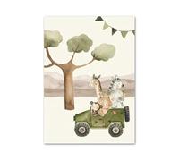 XENITE Wall Art Canvas Prints Lion Giraffe Monkey Balloon Aircraft Car Nursery Wall Art Canvas Painting Posters No Frame Prints Pictures Kids Room Decor(B,20x30cm)