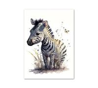 XENITE Wall Art Canvas Prints Smiling Animals Elephant Zebra Monkey Giraffe Posters Prints Wall Art Canvas Painting For Living Room Modern Home Decor(F,40x60cm)