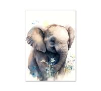 XENITE Wall Art Canvas Prints Smiling Animals Elephant Zebra Monkey Giraffe Posters Prints Wall Art Canvas Painting For Living Room Modern Home Decor(D,40x60cm)