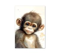 XENITE Wall Art Canvas Prints Smiling Animals Elephant Zebra Monkey Giraffe Posters Prints Wall Art Canvas Painting For Living Room Modern Home Decor(G,20x30cm)