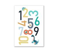 XENITE Wall Art Canvas Prints Space Dinosaur Rocket Ship Alphabet Nordic Posters And Prints Wall Art Canvas Painting Cartoon For Kids Room Decor(F,50x70cm)