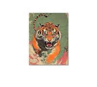 XENITE Wall Art Canvas Prints Vintage Tiger Canvas Picture No Frame Japanese Style Wall Decor For Home Decoration Poster(C,40x60cm)
