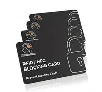 XENLYN GEAR RFID Blocking Card - Contactless Card Protector with Advanced Chip to Scramble RFID/NFC Signals for Protection, Slim Design for Simply Fits Into Your Wallets and Purses - 4 Pack