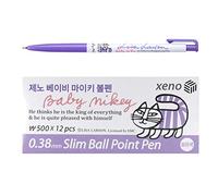 Xeno 0.38mm Slim Ballpoint Pen Shinzi Monpeluche to Baby Mikey Lisa 12 Pack (Purple 12 Pack)