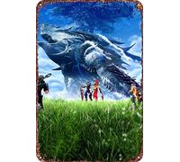 xenoblade chronicles 2 Tin Anime poster Decor for Living Room Cafe Decorative Sign for Wall 12x8Inches
