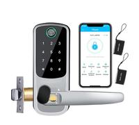 Xenocam Smart Door Lock with Handle,Keyless Entry,8-in-1 Fingerprint Door Lock with Keypad - for APP Control - Digital Electronic with Code & Home Hotel Office