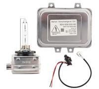 Xenon HID Ballast Headlight Control Unit W/ Igniter and D1S Bulb Replacement for Cadillac Escalade, BMW E60, Town Country, Mercedes-Benz, Lincoln, VW, Substitute 5DV 009 000-00