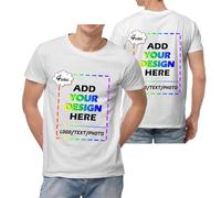 Xenorith Custom T Shirts for Men & Women - Personalised Design Your Own T-Shirt, Printed Customisable Tee, Add Text Logo Photo, Funny Shirts, Extra Long Unisex Fit, Great Personalised Gifts White