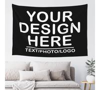 Xenorith Custom Tapestry，Personalised Poster Design Your Add Text Logo Photo，CUSTOM Tapestries ，Wall Hanging Art Decor for Photo backdrop，Wedding banner，Family，Birthday Gifts 94 cm x 74 cm