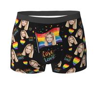 Xenorith Personalised Boxers for Men Underwear Custom funny boxers with face on personalised Briefs add design you text photo novelty boxer shorts Gifts for Him Boyfriend Husband S-XXL