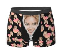Xenorith Personalised Boxers for Men Underwear Custom funny boxers with face on personalised Briefs add design you text photo novelty boxer shorts Gifts for Him Boyfriend Husband S-XXL