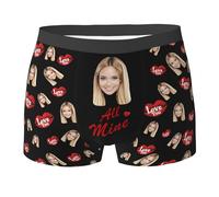 Xenorith Personalised Boxers for Men Underwear Custom funny boxers with face on personalised Briefs add design you text photo novelty boxer shorts Gifts for Him Boyfriend Husband S-XXL