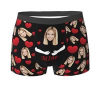 Xenorith Personalised Boxers for Men Underwear Custom funny boxers with face on personalised Briefs add design you text photo novelty boxer shorts Gifts for Boyfriend Husband Him S-XXL