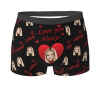 Xenorith Personalised Boxers for Men Underwear Custom funny boxers with face on personalised Briefs add design you text photo novelty boxer shorts Gifts for Boyfriend Husband Him S-XXL