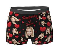 Xenorith Personalised Boxers for Men Underwear Custom funny boxers with face on personalised Briefs add design you text photo novelty boxer shorts Gifts for Him Boyfriend Husband S-XXL