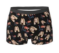 Xenorith Personalised Boxers for Men Underwear Custom funny boxers with face on personalised Briefs add design you text photo novelty boxer shorts Gifts for Him Boyfriend Husband S-XXL
