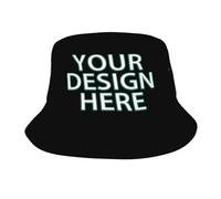 Xenorith Personalised Bucket Hat Custom Cap Design Your Own Explorer Hat Add Logo Text Perfect Summer Travel Beach Sun Hat Gift for Summer and Outdoor Adventures Custom Fisherman Black