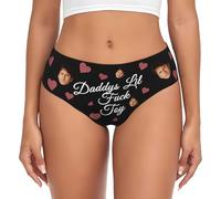 Xenorith Personalised knickers Add you face photo Custom Underwear for Women with Name text funny Customized panties personalised lingerie sexy custom gifts for Valentine's Day