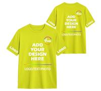 Xenorith Personalised T-Shirts for Men Women - Custom T Shirt Printing, Add Photo Text Logo, Create Your Own T-Shirt, Couple Shirts, Funny Novelty Tee, Customised T Shirts, Gift Idea Yellow