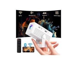 XENPONAD Mini Projector with WiFi and Bluetooth, 1080P Supported Smart Projector with Built in Apps, Outdoor Movie Projector 150" Display, Auto Keystone，Short focal length Projector.