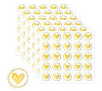 XENQITO Pack of 150 Heart Wax Seals, Self-Adhesive Gold Envelope Stickers, Seal Stickers, Heart Stickers for Envelopes, Postcards, Invitations, Greeting Cards, Decoration, Wedding