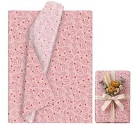 Xenray Pink Heart Shape Tissue Paper,20sheets Heart Gift Wrapping Paper,50x35cm Pink and Red Heart Pattern Printed Paper