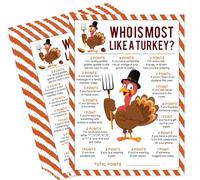Xenseou Who is Most Like The Turkey, Fun Thanksgiving Game for Group, Fall Thanksgiving Office Party Icebreaker Game Activity-GEYX01