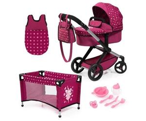 Xeo Pink Doll Pram With Accessories Bayer Design Genuine Toy Gift Child New