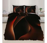 XEODIAT Abstract Red and Black Single Bedding Sets Red and Black Lines Quilt Cover 3 Piece Creative Lines Duvet Cover Set and Pillowcases for Single Bed for Kids Girls Boys - Soft