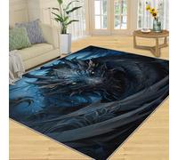 XEODIAT Black Dragon Pattern Area Rug Mythical Dragon Lovers Outdoor Indoor Washable Rug for Floor Mat Indoor Throw Rugs Soft Mats for Bedroom Living Room Kids Room 100 x 150 cm