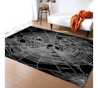 XEODIAT Black White Spider Web Area Rug Black and White Line Art Outdoor Indoor Washable Rug for Floor Mat Indoor Throw Rugs Soft Mats for Bedroom Living Room Kids Room 100 x 150 cm