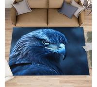 XEODIAT Blue Eagle Rugs for Living Room 70x140cm Raptor Eagle Area Rug Natural Flying Bird Bedroom Carpet Mat for Bedroom Living Room Kitchen