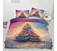 XEODIAT Christmas Tree Bedding Set for Kids Colorful Magic Tree Comforter Cover Set Single Size Fairytale Christmas Duvet Cover Bedspread Cover Bedding Collection 2Pcs,No Comforter