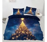 XEODIAT Christmas Tree Bedding Set for Kids Shining Stars Comforter Cover Set Super King Size Xmas Duvet Cover Bedspread Cover Bedding Collection 3Pcs,No Comforter