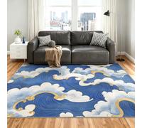 XEODIAT Cloud Pattern Rugs for Living Room Ocean Waves Rug
