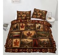 XEODIAT Country Bear Bedding Set for Kids Rustic Cabin Themed Comforter Cover Set Super King Size Southwestern Aztecs Duvet Cover Bedspread Cover Bedding Collection 3Pcs,No Comforter