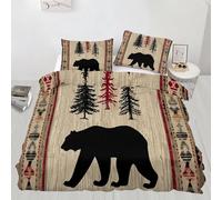 XEODIAT Country Bear Duvet Cover Super King Size,Forest Hunting Theme Bedding Set for Kids Teens Couple Adults Room Decor,Southwest Wildlife Brown Bear Comforter Cover 2 Pillowcase,No Comforter
