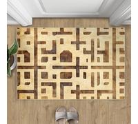 XEODIAT Geometric Rug, Arabic Pattern Area Rugs for Living Room, Golden Geometric Rug Non Slip Washable Short Pile Carpet, House Decor 70x140cm