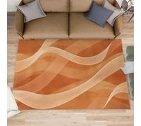 XEODIAT Geometric Rug, Orange Waves Small Rugs for Bedroom, Gradient Texture Carpet Soft Washable Non Slip Indoor Mats, Home Decor 50x80cm