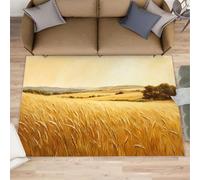 XEODIAT Golden Wheat Field Rugs Living Room 160x230cm Wheat Field Landscape Area Rugs for Bedroom Natural Rural Countryside Non Slip Printed Carpet for Bedroom Living Room Kitchen