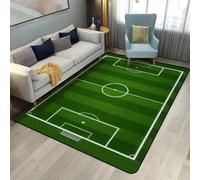 XEODIAT Green Football Field Area Rug Youth Football Outdoor Indoor Washable Rug for Floor Mat Indoor Throw Rugs Soft Mats for Bedroom Living Room Kids Room 100 x 150 cm