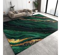 XEODIAT Jade Green Marble Area Rug Emerald Green Marble Texture Machine Washable Carpet for Living Room Bedroom Dining Room Farmhouse Laundry Room Bathroom 60 x 110 cm