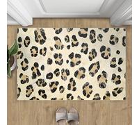 XEODIAT Leopard Print Rug, 50x80cm Animal Cheetah Printed Machine Washable Floor Carpet, Wild Animal Texture Soft and Plush Mats for Living Room Bedroom