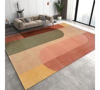 XEODIAT Mid-Century Geometric Line Area Rug Boho Pink Green Orange Brown Outdoor Indoor Washable Rug for Floor Mat Indoor Throw Rugs Soft Mats for Bedroom Living Room Kids Room 160 x 230 cm