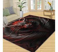 XEODIAT Red and Black Dragon Area Rug Domineering Dragon Pattern Outdoor Indoor Washable Rug for Floor Mat Indoor Throw Rugs Soft Mats for Bedroom Living Room Kids Room 120 x 180 cm