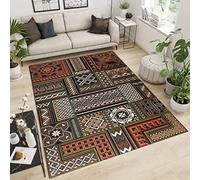 XEODIAT Retro Geometric African Traditional Ethnic Area Rug Soft Brown Traditional Irregular Print Floor Mat Printed Design Large Carpet for Bedroom Kitchen Living Room 180 x 240 cm