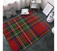 XEODIAT Retro Tartan Plaid Traditional Area Rug Red Black Green Scottish Floor Rugs Doormat Living Room Home Decor, Carpets Area Mats for Kids Boys Girls Bedroom 180 x 240 cm