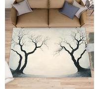 XEODIAT Simple Trees Rugs Living Room 140x200cm Dead Tree Silhouette Area Rugs for Bedroom Dead Tree Art Non Slip Printed Carpet